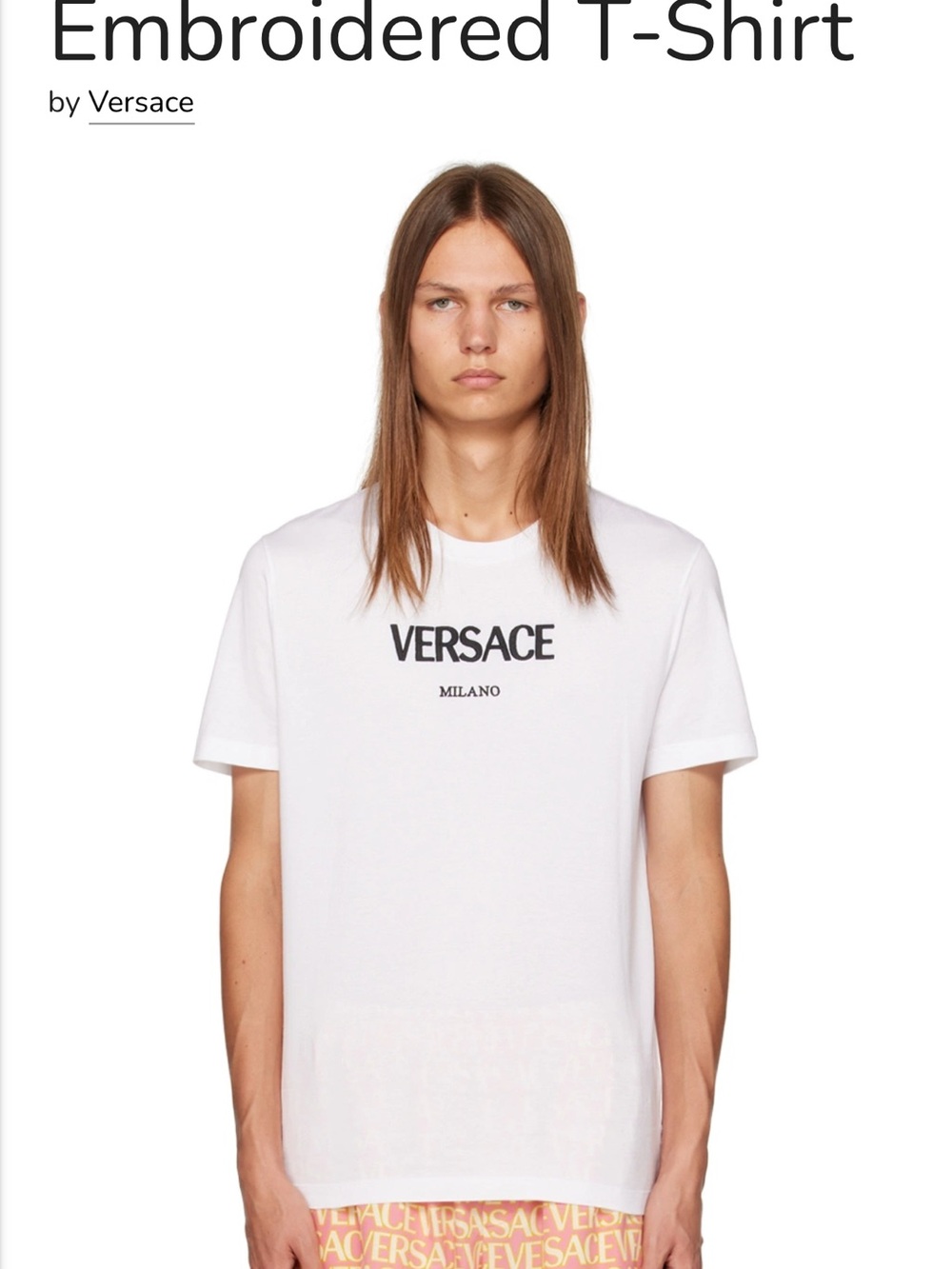 Versace White T-Shirt with Black Logo